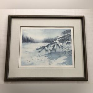 Winter Landscape Framed Artwork Signed